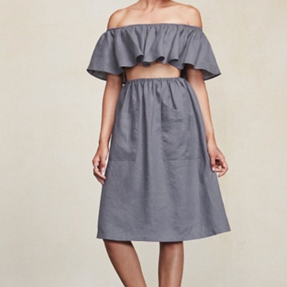 NWT Reformation Tulum High Waisted Two Piece in Waterfall Grey